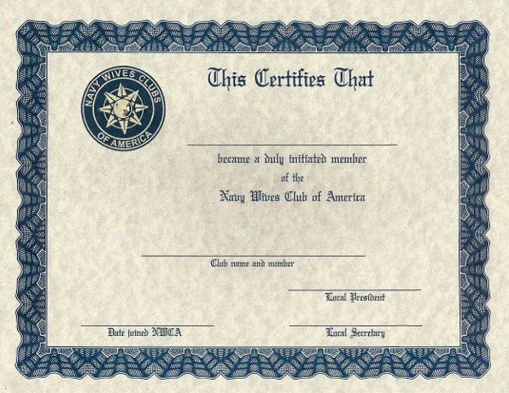 Cards & Certificates - Navy Wives Clubs of America - Doing Business As ...